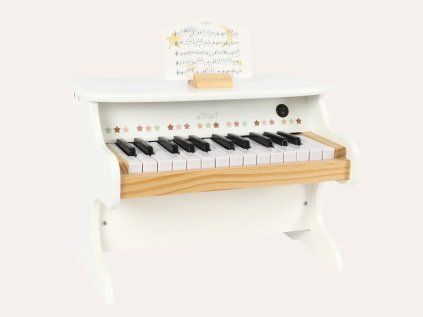 Bílé dřevěné dětské piano