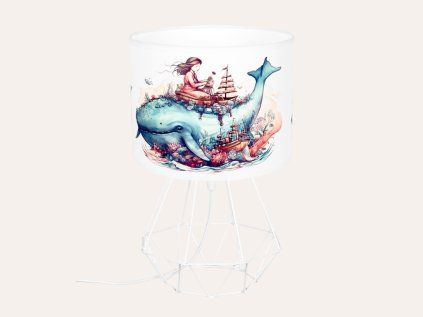 Dětská stolní lampa - Dívka a velryba