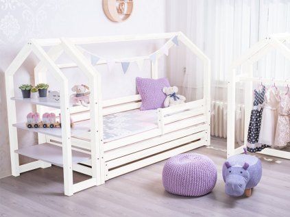 domečková postel s šuplíkem bílá