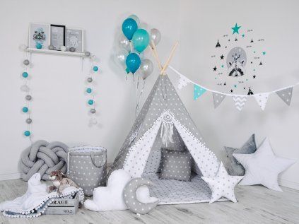 Teepee stan set Sivý - bestseller