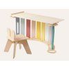 Dřevěná montessori houpačka 100 cm 6v1 max s prknem a židlí - set pastel