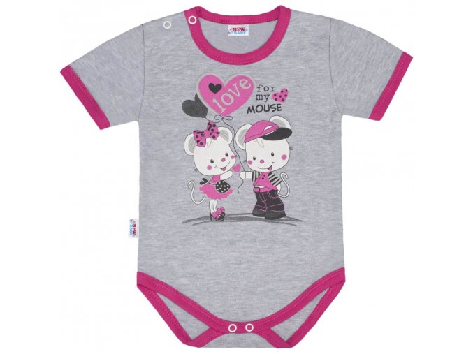 Dětské body s krátkým rukávem New Baby Love Mouse (3)