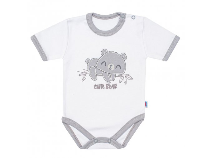 Kojenecké bavlněné body s krátkým rukávem New Baby Cute Bear (1)