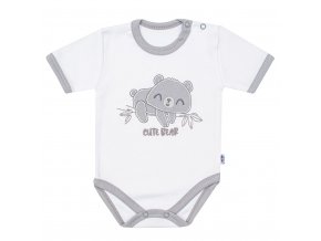 Kojenecké bavlněné body s krátkým rukávem New Baby Cute Bear (1)