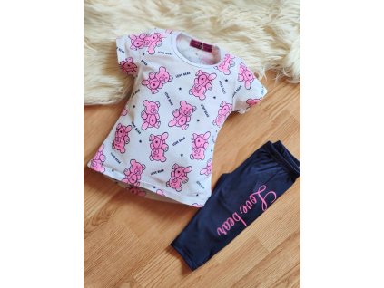 2 dielna letná dievčenská súprava Love Bear biela