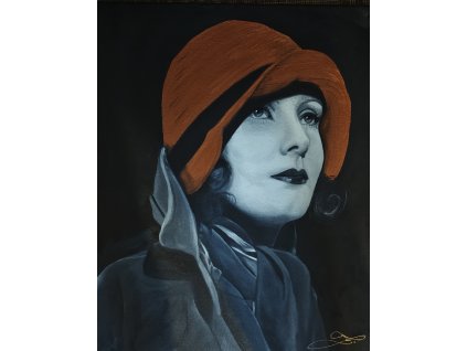 Greta Garbo - s měděným (metalickým) kloboukem