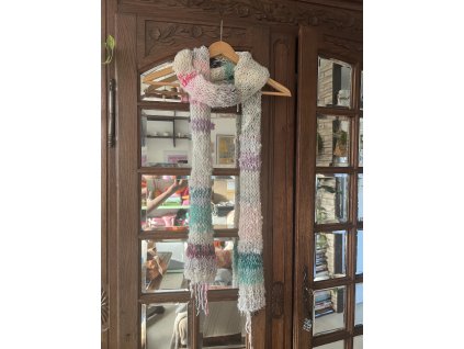 Zero waste šála tyrkysová