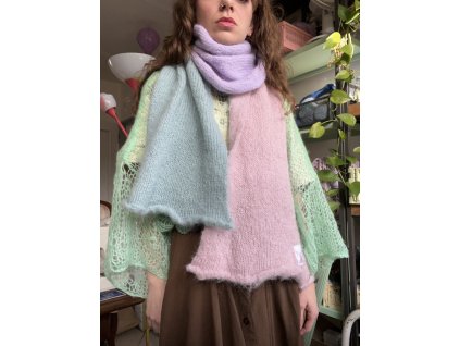 Maxi šála fialová růžová