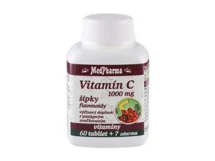 MedPharma Vitamín C 1000 mg so šípkami, predĺžený účinok, 67 tbl