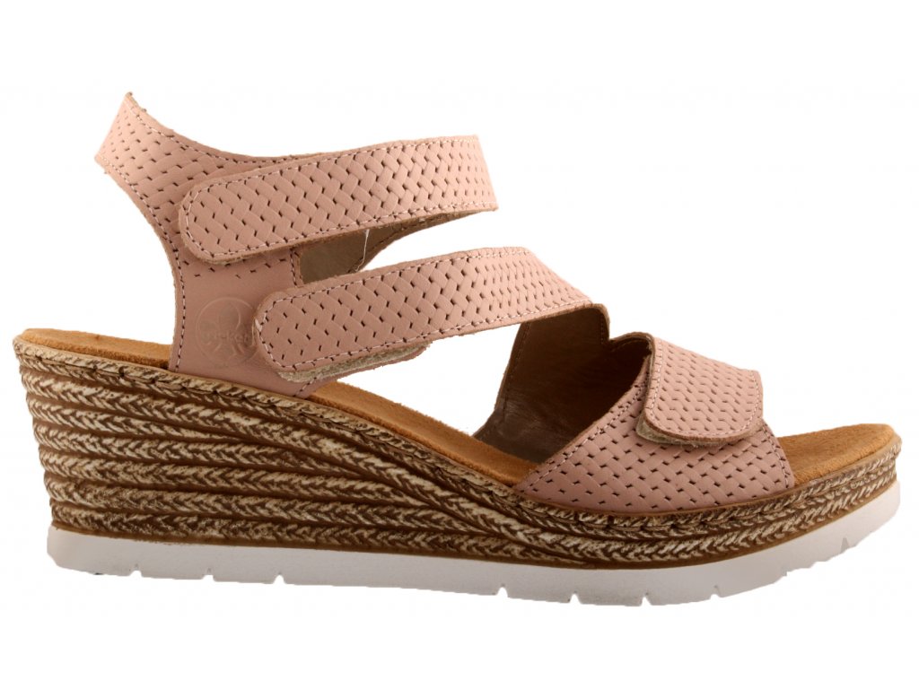 Dámské kožené sandály RIEKER 61921-31 růžová