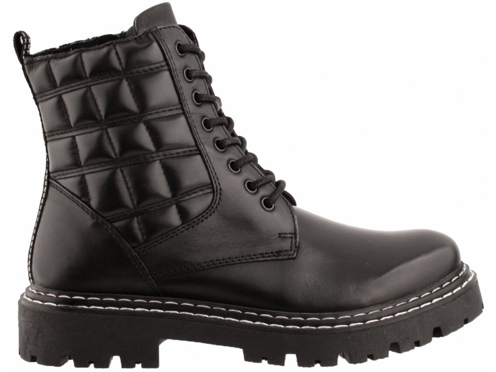 Dámské zimní kožené kotníkové boty Farmářky MARCO TOZZI 2-25720-29 010  černé - Eliteshoes