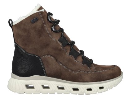 Dámské zimní boty s kožíškem RIEKER-TEX M6012-25 hnědé