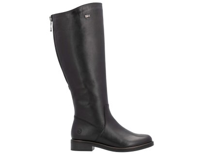 Dámské kožené kozačky Lýtko L - XL REMONTE Tex D8391-00 černé