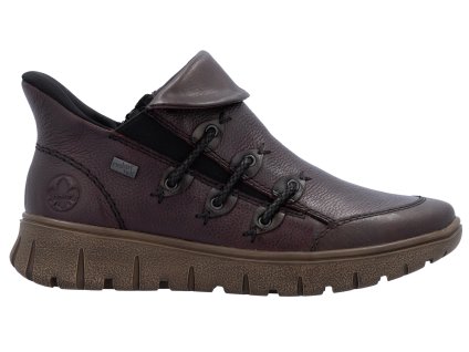 Dámská kožená kotníková obuv RIEKER-tex N1353-35 červená