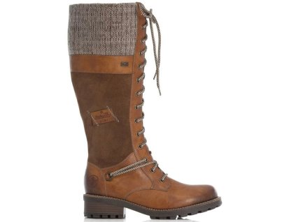 Dámské šněrovací kozačky RIEKER Z0442-24 hnědé