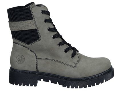 Dámské zateplené šněrovací kotníkové boty farmářky RIEKER 960251-07 šedé