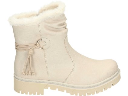 Dámské zimní kotníkové boty s kožíškem RIEKER 960255-08 béžové