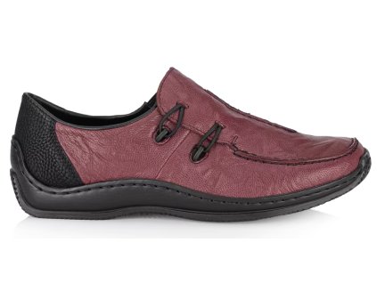 Dámské kožené polobotky mokasíny RIEKER 942637 červené