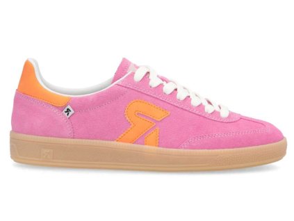 Dámské kožené semišové tenisky low sneaker RIEKER  W2200-31 růžové 950618-43