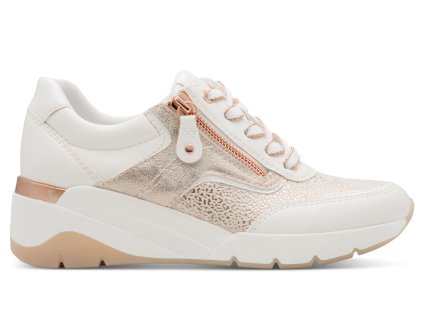 Dámské jarní tenisky na klínku šíře H JANA 8-23768-46 152 bílé růžové