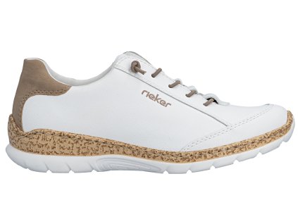 Dámské kožené polobotky RIEKER N42K5-80 bílé