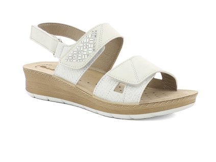 Dámské zdravotní sandály s anatomickou koženou stélkou IB000066 bílé