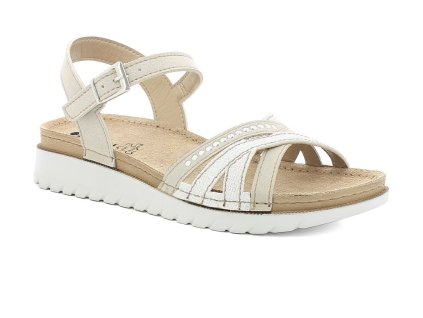 Dámské zdravotní sandály s anatomickou koženou stélkou IB000054 béžové
