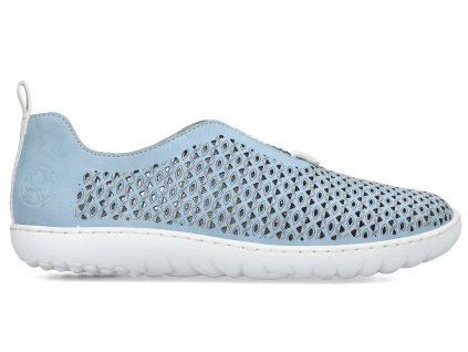 Dámské děrované mokasíny RIEKER 52866-10 modré 940467-55