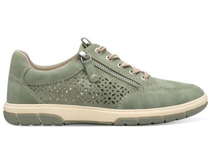 Dámské děrované tenisky se zipem šíře H JANA 8-23665-44 701 zelené
