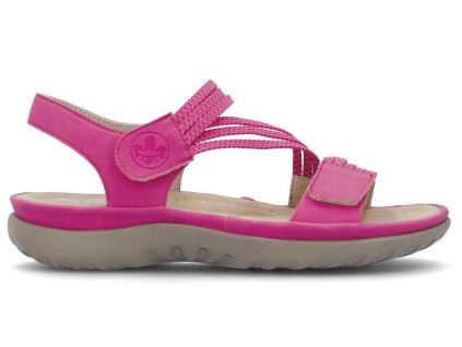 Dámské sandály na klínku RIEKER 910173-43 růžové