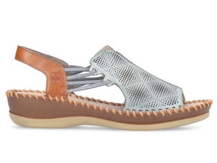 Dámské kožené sandály RIEKER 61359-14 modré 910235