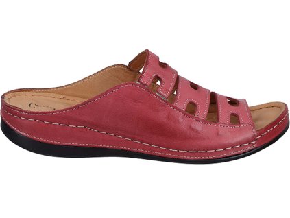 Dámské Celo kožené nazouváky zdravotní stélka COMFORTABEL 700688-41 červené