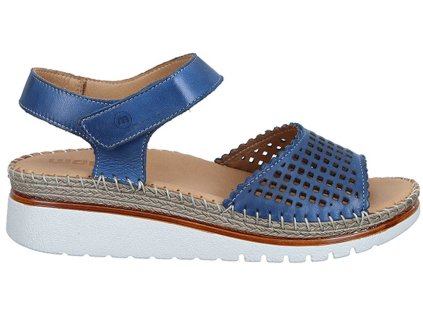 Dámské Celokožené sandály na klínku MANITU 910212-05 modré