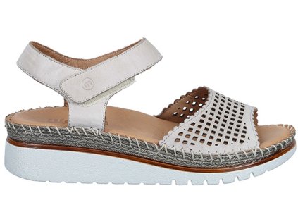 Dámské Celokožené sandály na klínku MANITU 910212-08 béžové