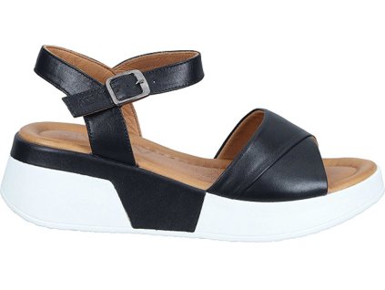 Dámské Celokožené sandály na klínku PIAZZA italy 910224-01 černé