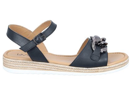 Dámské Celokožené sandály na klínku PIAZZA italy 910282-01 černé