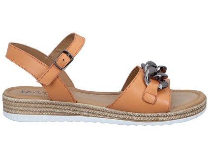 Dámské Celokožené sandály na klínku PIAZZA italy 910282-62 hnědé