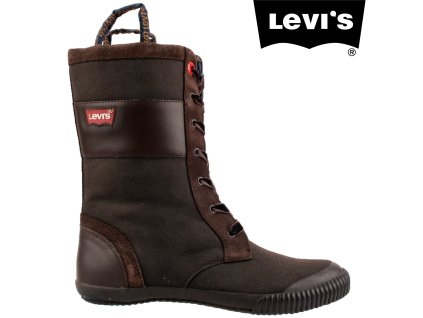 Hnědé sportovní dámské kozačky na rovné podešvi LEVIS P215403-1956 29