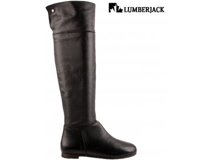 Kožené Nappa černé dámské vysoké kozačky se zipem LumberJack p11276
