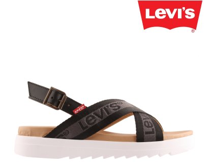 Kožené dámské sandály na nízkém klínku Levi´s 229824-860-59 sleva 20587145