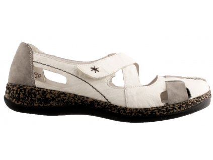 Dámské kožené sandály RIEKER 46367-80 bílá