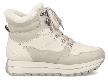 Dámská KOŽENÁ kotníková obuv RIEKER N4002-60 béžová