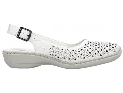 Dámské kožené sandály RIEKER 41350-80 bílé