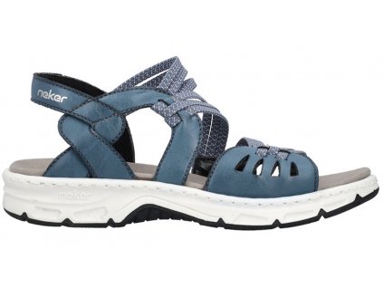 Dámské sandály s gumou na klínku RIEKER V9871-14 modré