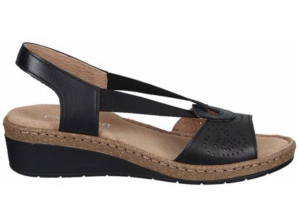 Dámské kožené sandály na klínku COMFORTABEL 710171-01 černé