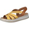 Dámské celokožené sandály na klínku MANITU 910207-06 žluté