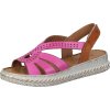 Dámské celokožené sandály na klínku MANITU 910207-06 růžové