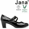 Dámské lakované lodičky na podpatku stélka šíře H JANA 8-24465-43 018 černé