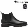 Černé kožené kotníkové chealse boty Tamaris 1-25348-43 003 černé