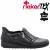 Dámské kožené mokasíny RIEKER-Tex stélka šíře H 47264-00 černé